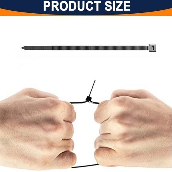 NWT 50pcs Black Nylon Zip Ties - 6 Inch, 140 x 2.6mm, Premium Multi-Purpose Plas - Picture 3 of 5